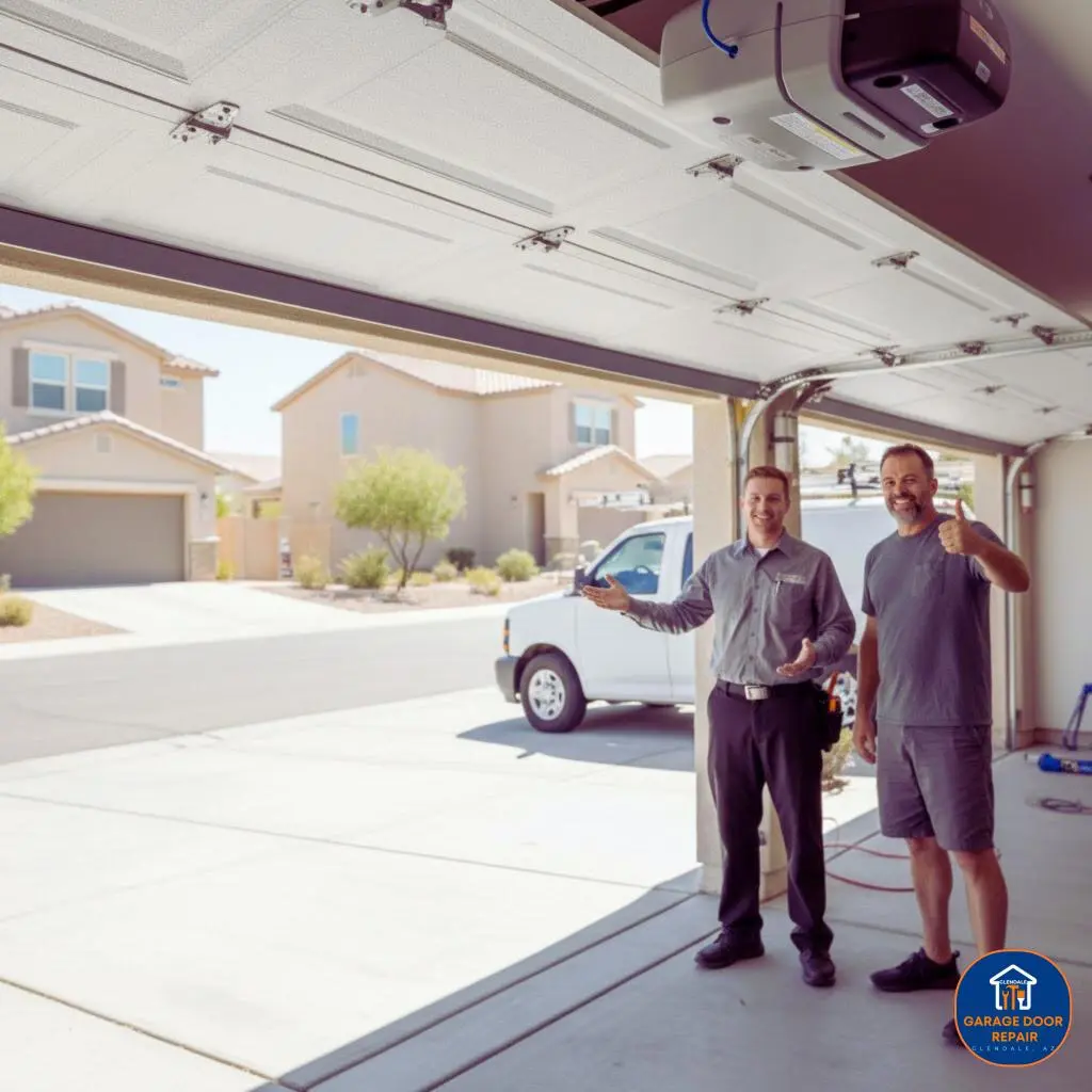 happy client after door opener repair