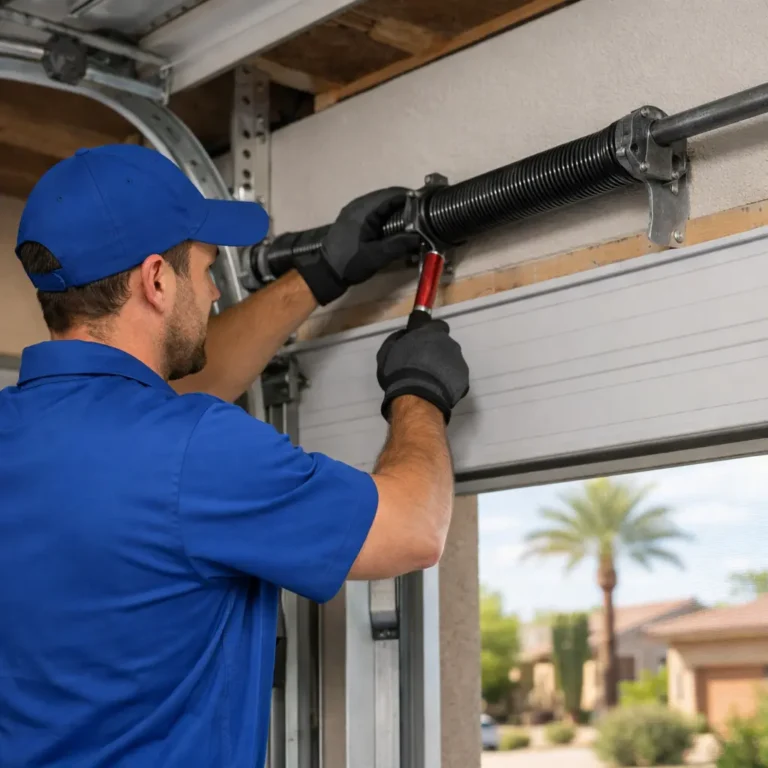 Garage Broken Spring repair by technician